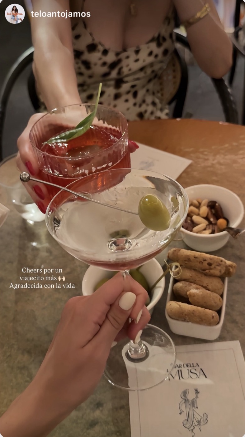 Two cocktails raised at Bar della Musa